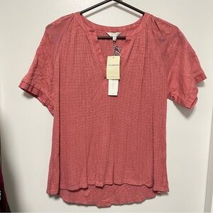 Lucky Brand NWT Women's Short sleeve Red/Orange blouse size small